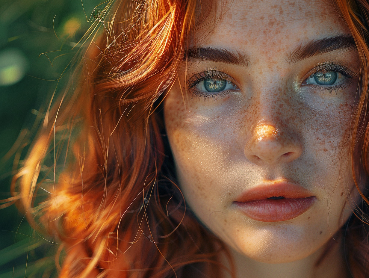 cheveux roux foncé