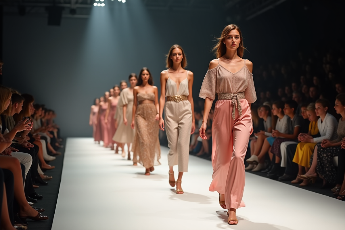 Défilé de mode avec styles vintage et modernes