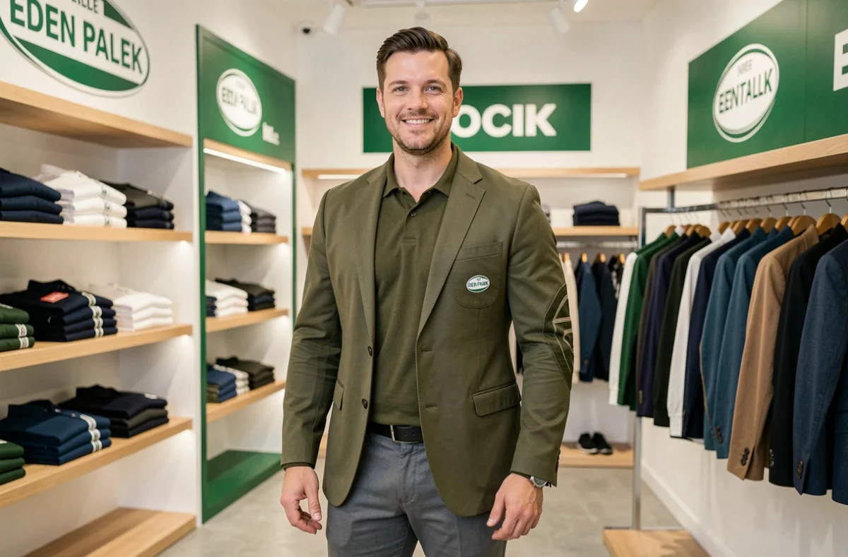Homme portant un blazer sport-chic structuré dans la boutique Eden Park à Lille